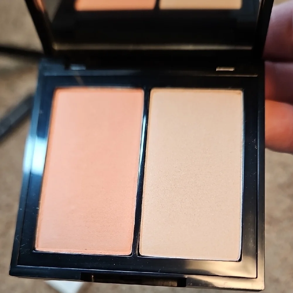 Kosas Color & Light Pressed Powder Blush & Highlighter Duo In The Shade Papaya
